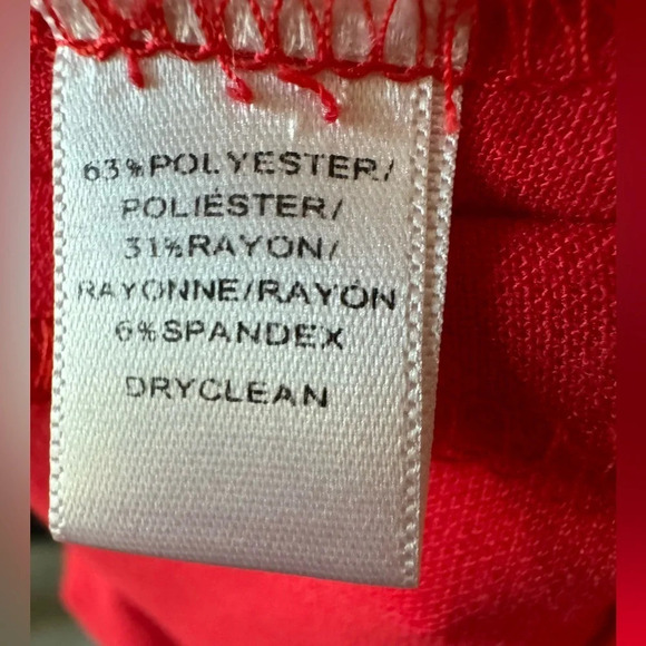 Loft Womens Red Round Neck Sleeveless Lined Fit & Flare Dress 6 Petite - Picture 4 of 7